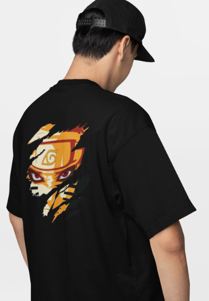 Naruto Character Typography Heavyweight Oversized T-Shirt