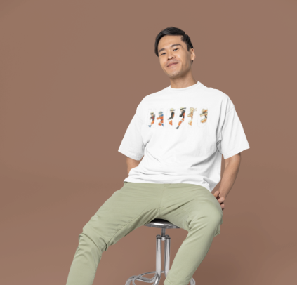 Naruto Character Typography Heavyweight Oversized T-Shirt